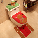 3PCS Christmas Santa Toilet Seat Covers Wtih Tissue Box and Rug Bathroom Set Christmas Decor