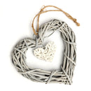 Mrosaa Heart Rattan Wicker Hanging Sepak Takraw Wedding Rattan Decor Home Party Hanging Decorations for Valentine's Love