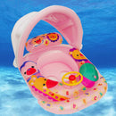 Baby Kids Float Seat Inflatable Boat Swimming Ring Fun Swimming Pool with Sunshade