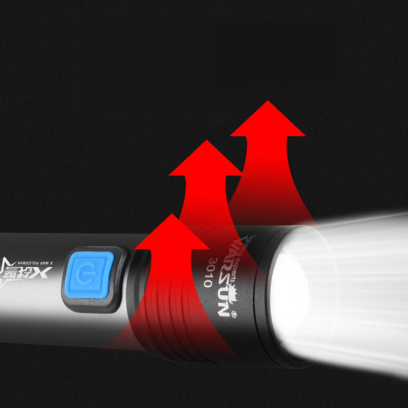 WARSUN T6 3 Modes+Zoomable USB Rechargeable 18650 LED Flashlight Power Bank Waterproof Torch Light