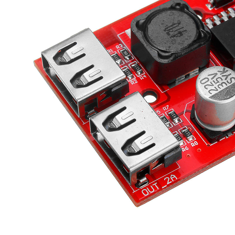 LM2596S Dual USB port 9V/12V/24V/36V to 5V DC-DC Step Down Buck Car Charger Solar 3A Power Supply Module