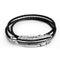 Titanium Steel Men's Feather Multi-layer Stainless Steel Braided Leather Bracelet