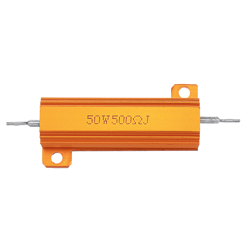 RX24 50W 500R 500RJ Metal Aluminum Case High Power Resistor Golden Metal Shell Case Heatsink Resistance Resistor
