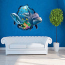 Miico Creative 3D Sea Fish Dolphin Removable Home Room Decorative Wall Decor Sticker