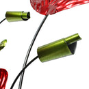 Red Flower Aqua Abstract Metal Wall Art Ornament Sculpture Hanging Wall Decor Three-Dimensional Iron Wall Decorations