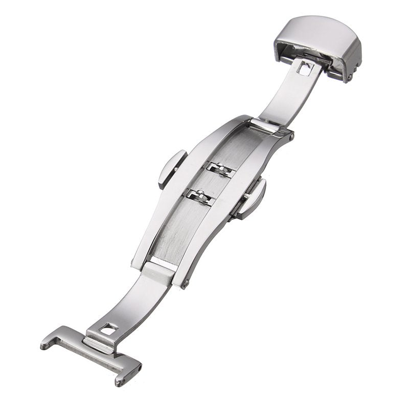 Stainless Steel Butterfly Push Button Deployment Watch Band Buckle Clasp Band