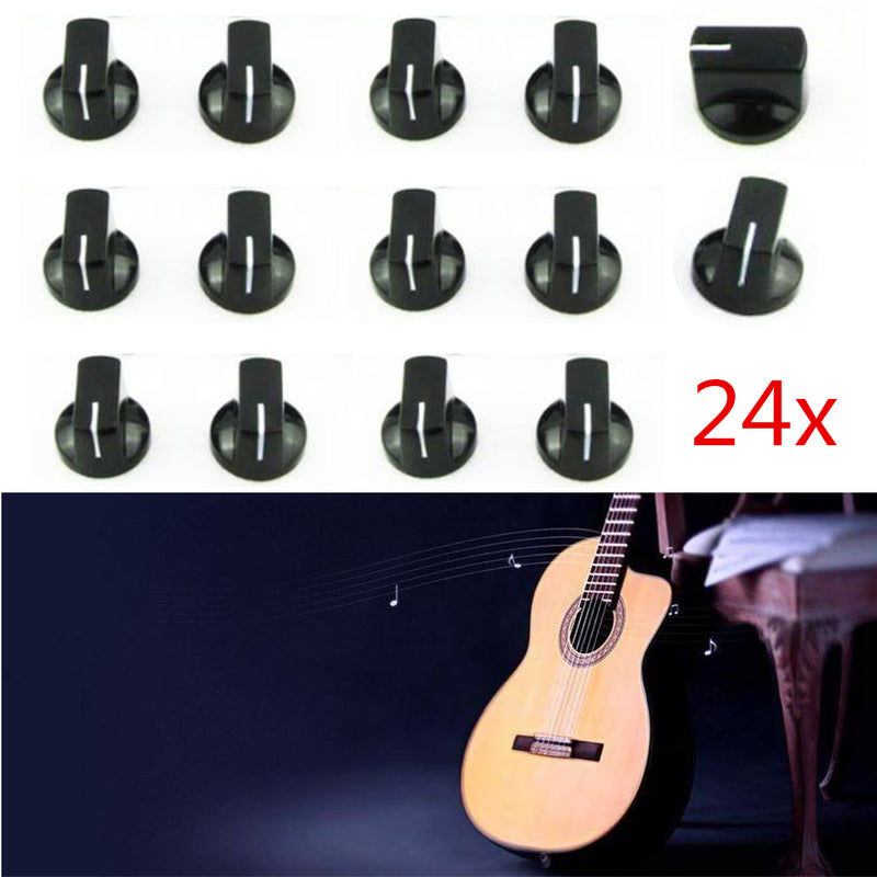 24pcs Plastic AMP Knobs Guitar Effect Pedal Knobs Flat Pointer Knobs