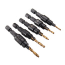 5pcs HSS 5/6/8/10/12 Countersink Chamfer Drill Bit Set Pilot Hole Woodworking Tool