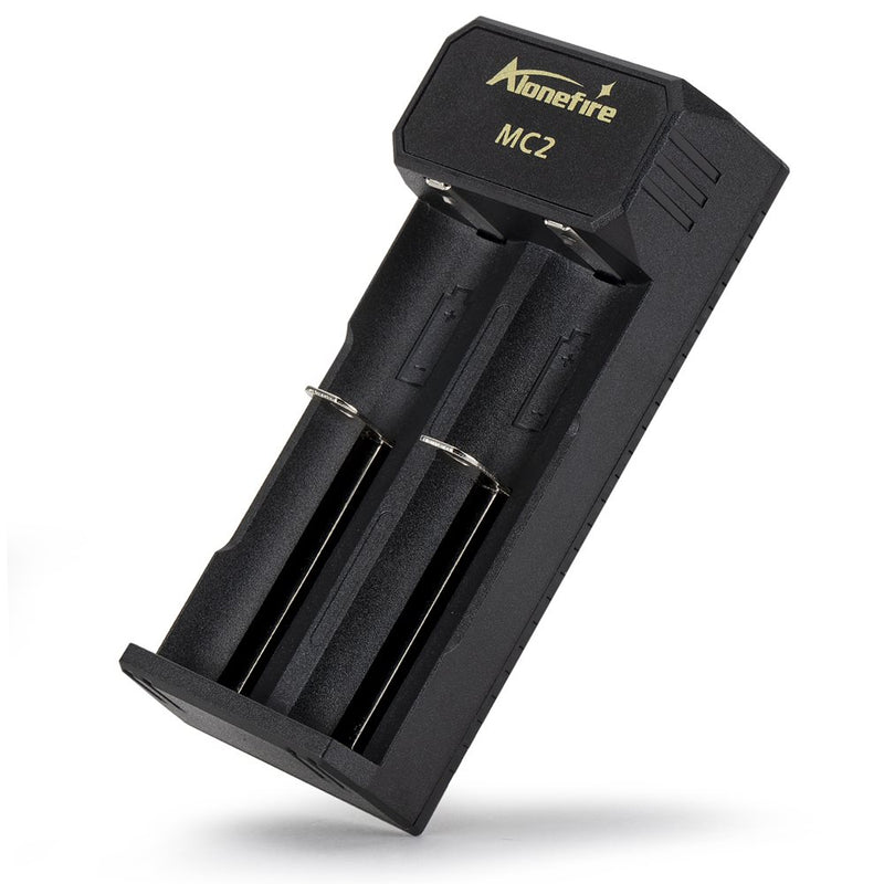 Alonefire MC2  Battery Charger 2 Slot Universal Smart Chargering for Rechargeable Batteries Li-ion 18650 26650 14500