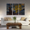 Miico Hand Painted Three Combination Decorative Paintings Starry Sky Wall Art For Home Decoration