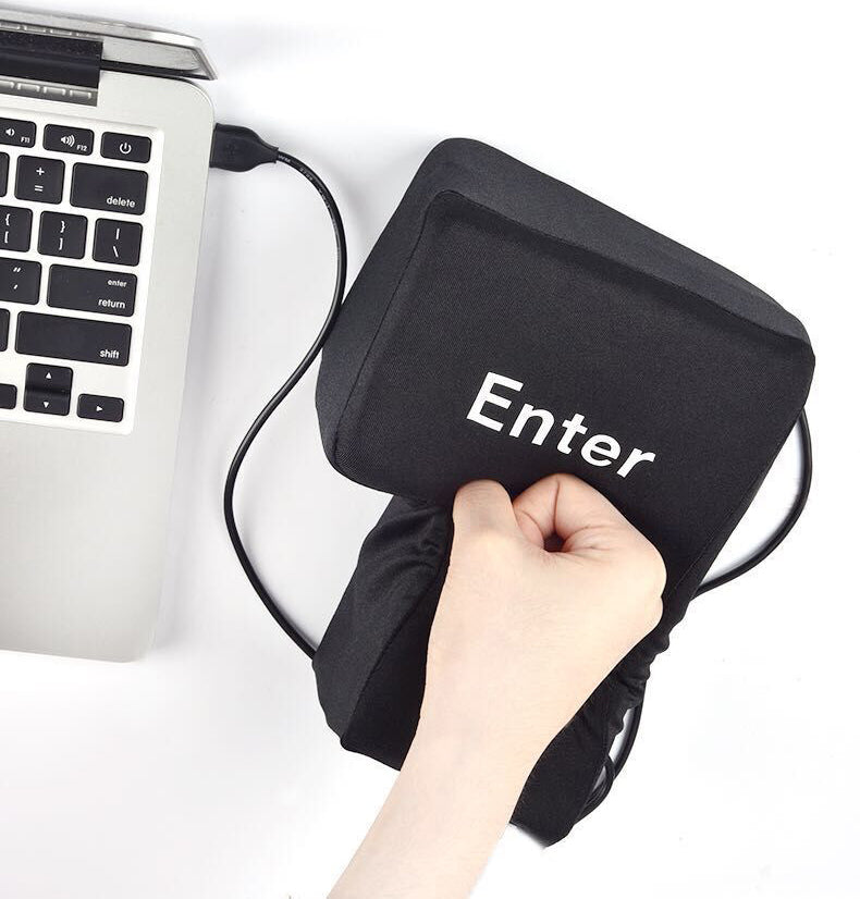 Slow Rebound Funny Big Enter Key Button USB Nap Pillow Stress Release Relief Enter Key Unbreakable