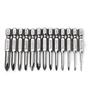 Broppe 13pcs 50mm Magnetic Long Hex Shank Cross Head Screwdriver Bits
