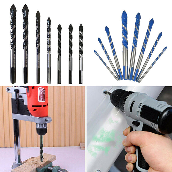 7Pcs Triangle Drill Bit Woodworking Wood Plastic Metal Cutting Hole Saw Cutter
