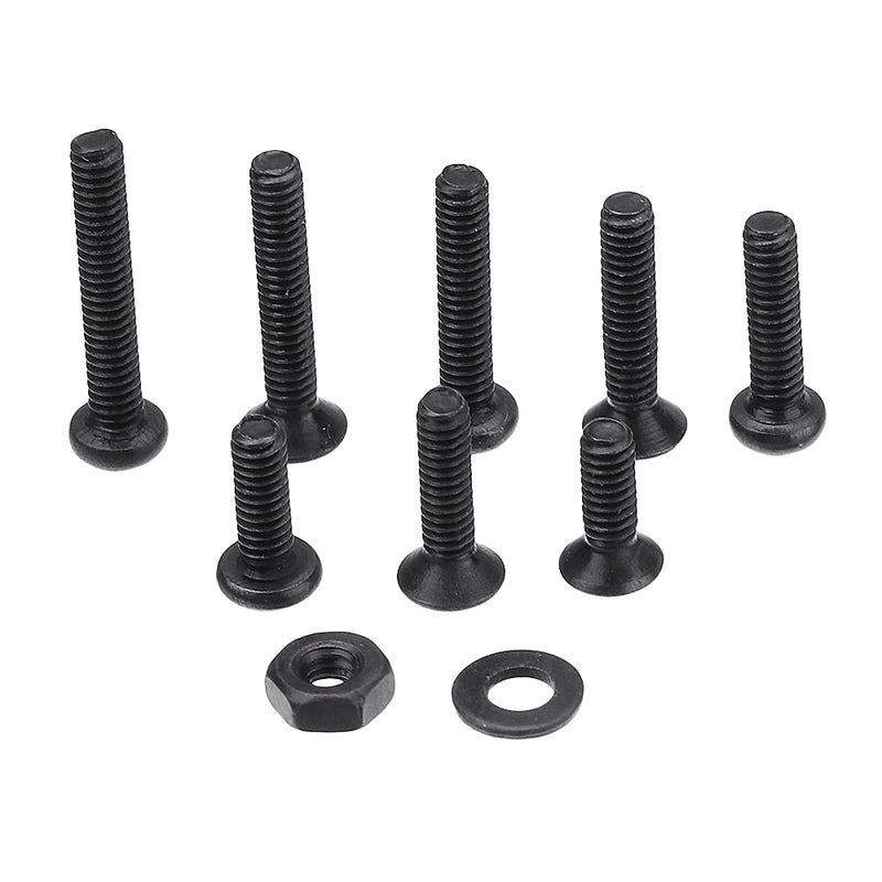Suleve M2CH4 480Pcs M2 Hex Socket Button&Flat Head Screw Carbon Steel Bolt Nut Assortment