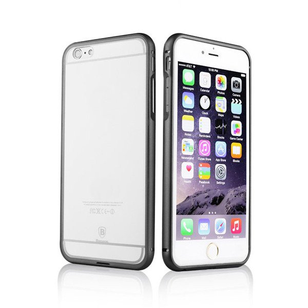 BASEUS 2 in 1 Aluminum Bumper Frame Clear PC Back Case Cover For Apple iPhone 6 6 Plus