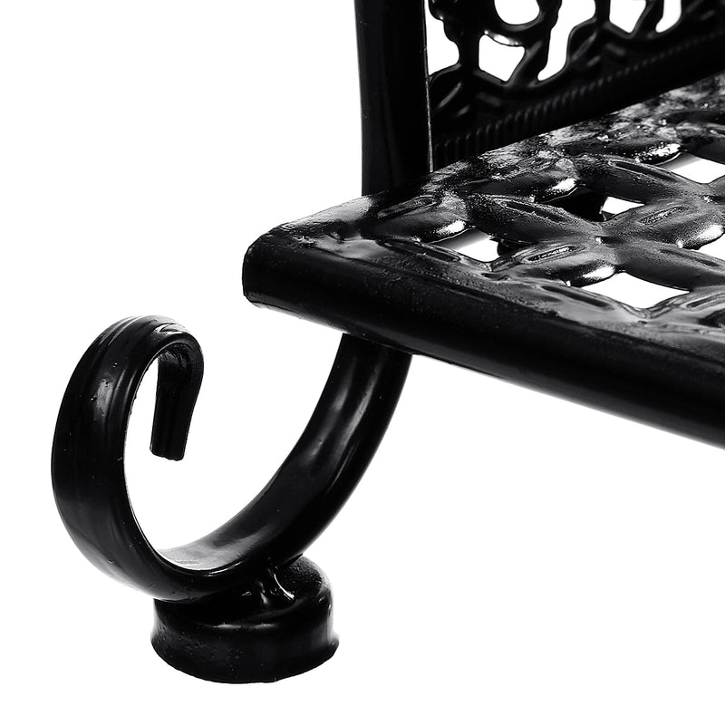 Black 4 Tier Standing Shelves Shelving Unit Kitchen Storage Rack