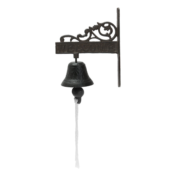 Vintage Rustic Solid Metal Cast Iron Hanging Wall Mounted Welcome Home Doorbell
