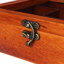 Nature Wooden Tea Coffee Display Holder Box with 9 Grid Glass Lid Storage Container