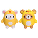 SanQi Elan Squishy Bear Wearing Chicken Costume Licensed Soft Slow Rising With Packaging Cartoon Decor Gift