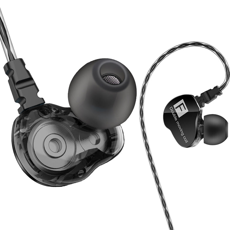 QKZ CK9 3.5mm In-Ear Dual Moving Coil Earbuds HiFi Earphone With Microphone