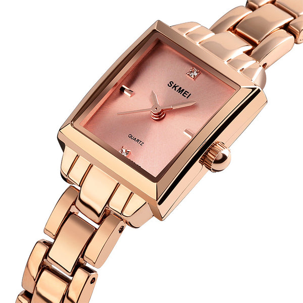 SKMEI 1407 Fashion Women Watch Light Luxury 3ATM Waterproof Stainless Strap Quartz Watch