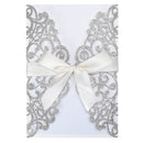 10Pcs Wedding Invitation Greeting Cards Laser Cut Party Invitations with Brown Kraft Card Inser