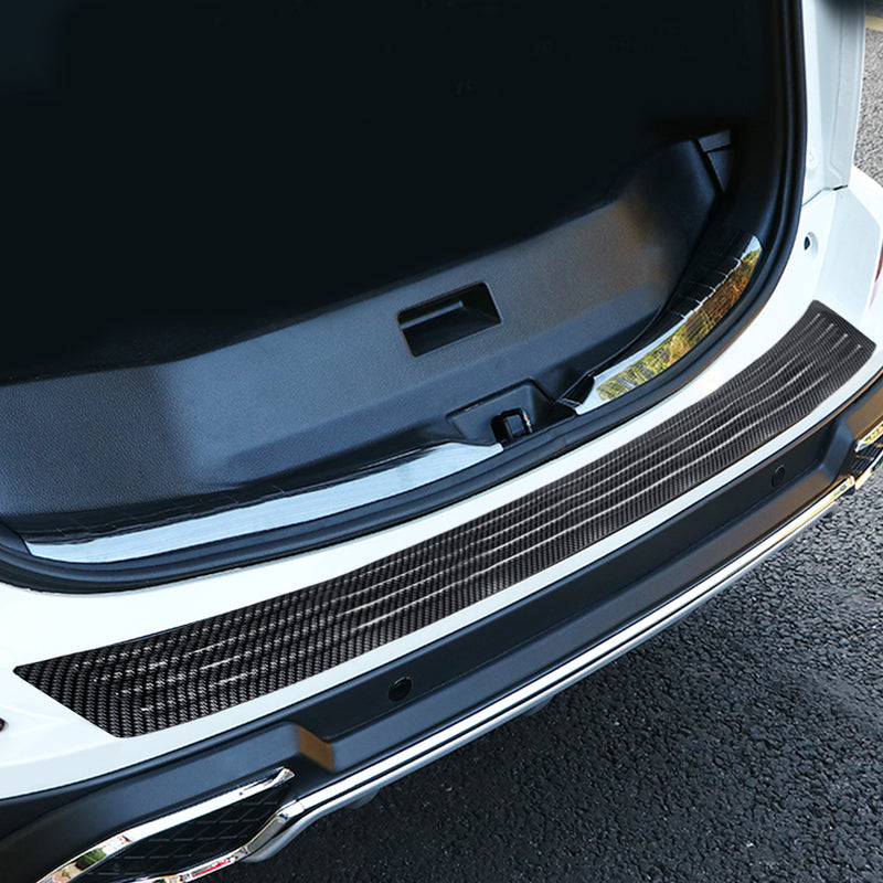 Universal Rear Trunk Carbon Fiber Strip Sill Bumper Guard Protector Pad Cover