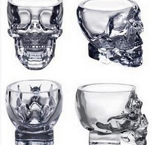 100ml Clear Head Glass Cup Clear Skull Vodka Whiskey Cup Creative Transparent Bar Glass