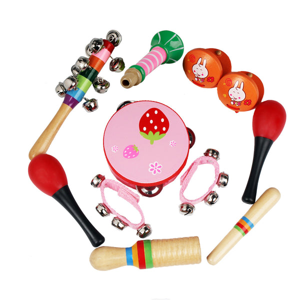 10Pcs Musical Toy Percussion Safe Non-toxic Toys Musical Instruments Educational Tools Rhythm Kit for Kids Toddlers Early Education