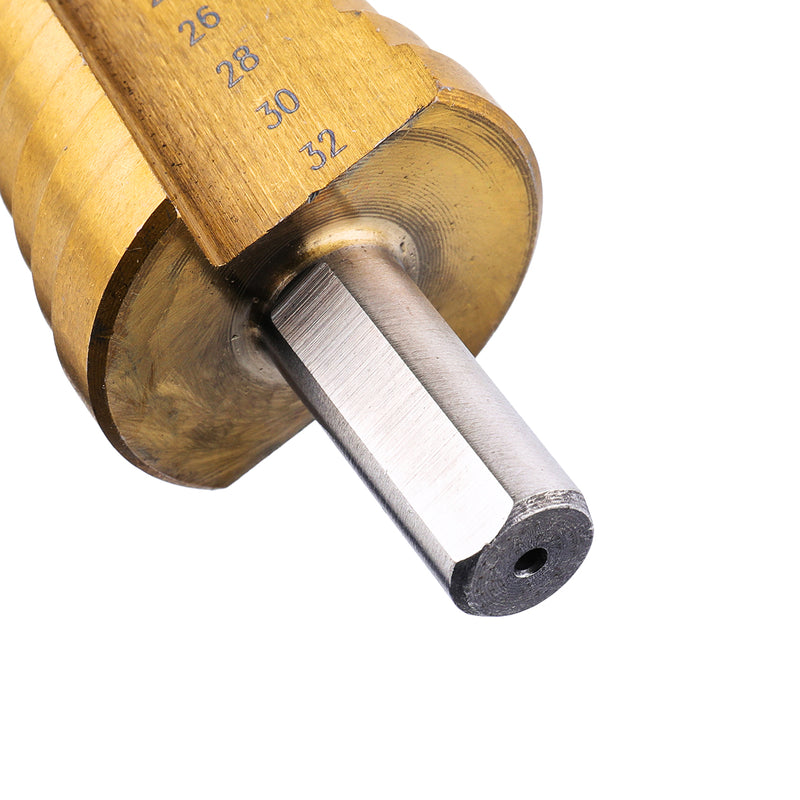4-12/20/32mm HSS Golden Step Cone Drill Bit With Center Punch Tools Kit
