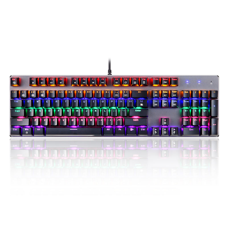 Motospeed K73 104 Keys Wired Mixed Light Mechanical Keyboard with RGB Custom Light for Desktop Laptop