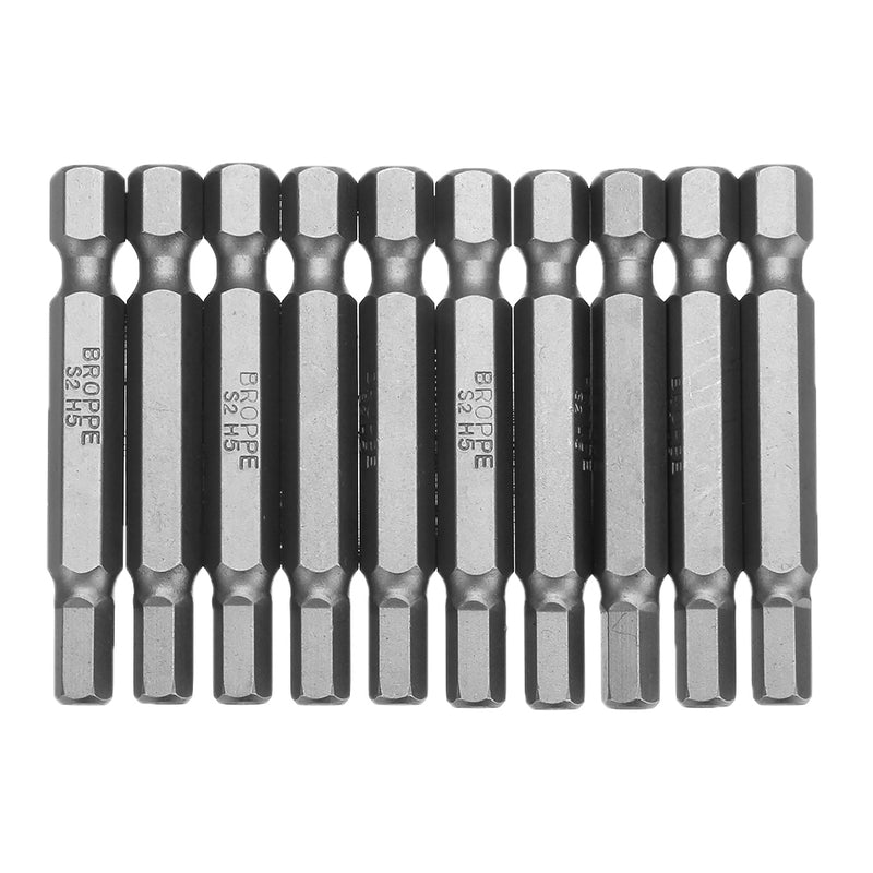 BROPPE 10Pcs Magnetic Hexagon Hex Screwdriver Bits H1.5/H2/H2.5/H3/H4/H5/H6 1/4 Inch Hex Shank Screwdriver Set For Bosch