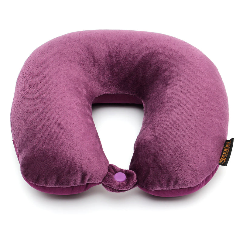 Memory Foam Particles U Shape Neck Head Rest Pillow Car Flight Travel Soft Nursing Cushion