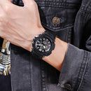 SKMEI 1498 Luminous 5ATM 3Time Multi-Function Outdoor Men Watch Dual Display Digital Watch