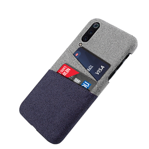 Bakeey Fabric Cloth Woven Double Card Holder Slim Hard PC Protective Case For Xiaomi Mi9 Mi 9 / Xiaomi Mi9 Mi 9 Transparent Edition