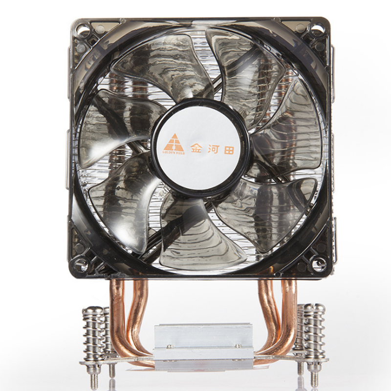 K160 1PCS 90mm CPU Cooler U-shaped Double Heat Pipes Mute LED Backlit CPU Cooling Fan with Thermal Silicon Grease for Intel 115X