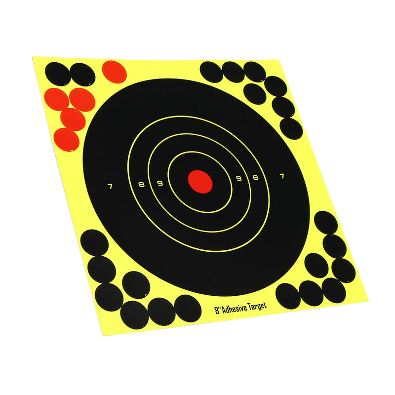 50 Pack 8'' Bullseye Splatterburst Stick Splatter Adhesive Archery Shooting Target Paper