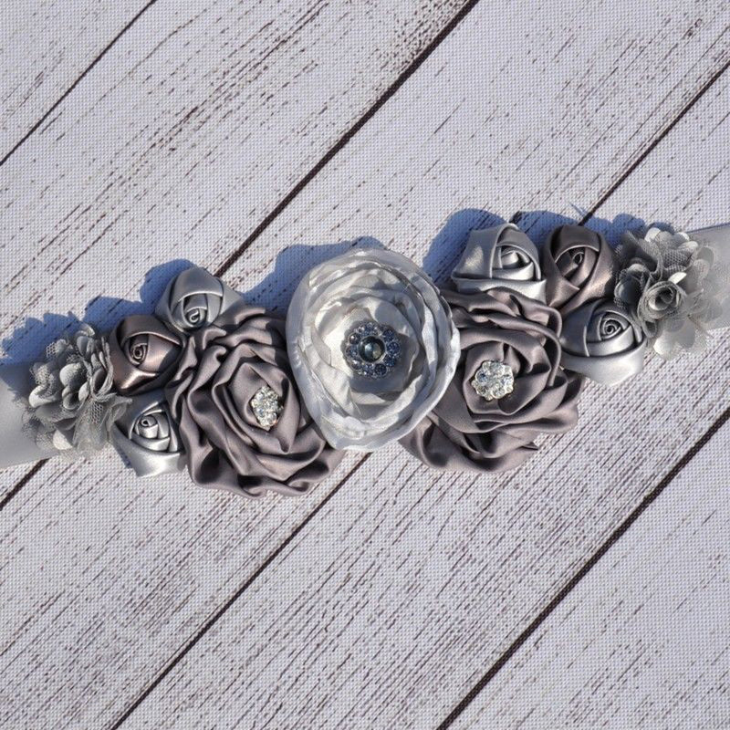 Beauty Kids Flower Girl Satin Silk Flower Sash Belt Wedding Dress Waist Belt