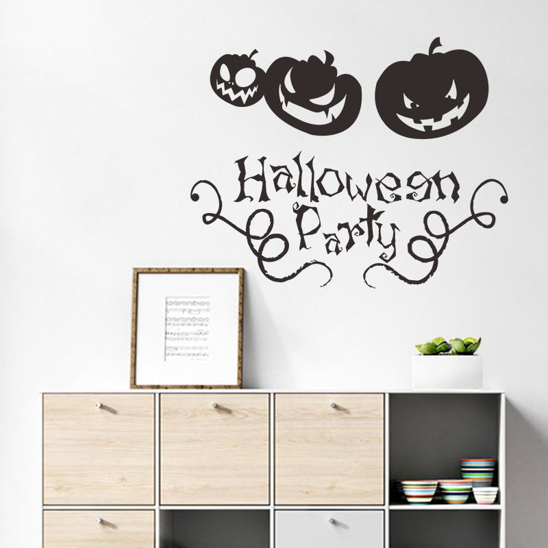 Miico FX3033 Halloween Sticker Creative Cartoon Wall Sticker Ghost Pumpkim Pattern Removable Sticker