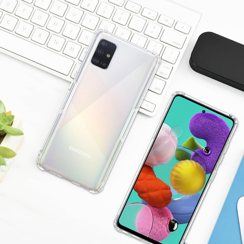 NILLKIN Bumpers Crystal Clear Transparent Shockproof Soft TPU Protective Case for Samsung Galaxy A51 2019