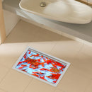 PAG 3D Waterproof Goldfish Pond Pattern Bathroom Anti Slip Floor Sticker Washable Shower Room Decor