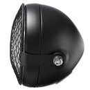 6.5inch Grill Retro Vintage Motorcycle LED Side Mount Headlight Cafe Racer Bobber
