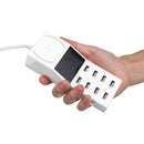 Upgrade Version Multiple USB Charger Intelligent 8-Port Desktop Charger Wireless Charger Charging Station Multi Port Travel Fast Wall Charger Hub Display Real-time Current