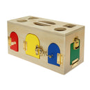 Children Wooden Little Lock Door Latch Box Case Kid's Early Educational Toys