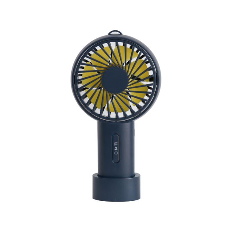 Well Star WT-F20 Mini Handheld Base Fan Rechargeable USB Fan with Lanyard 3 Gear Portable Desktop Cooling Fan for Home Office Outdoor