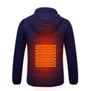 Electric USB Intelligent Heated Warm Back Abdomen Neck Cervical Spine Hooded Winter Jacket Motorcycle Skiing Riding Coats