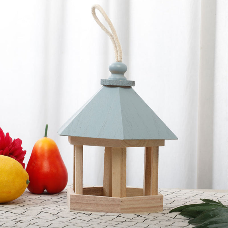 Wooden Hanging Bird Feeder Wild Bird Hotel Outdoor Garden Decorations Nest Box