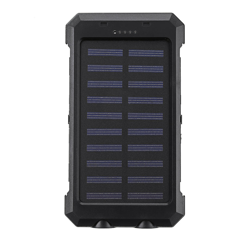 Electric Charging Solar Power Bank Case 2 LED Dual Ports Waterproof Power Bank For Smartphone