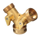3/4 " Brass Garden Irrigation 2 Way Y Shape Adapter Splitter Hose Pipe Tap Connector