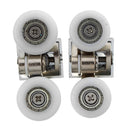 2pcs Zinc Alloy Dual Top Door Rollers Runners for Glass Sliding Shower Doors